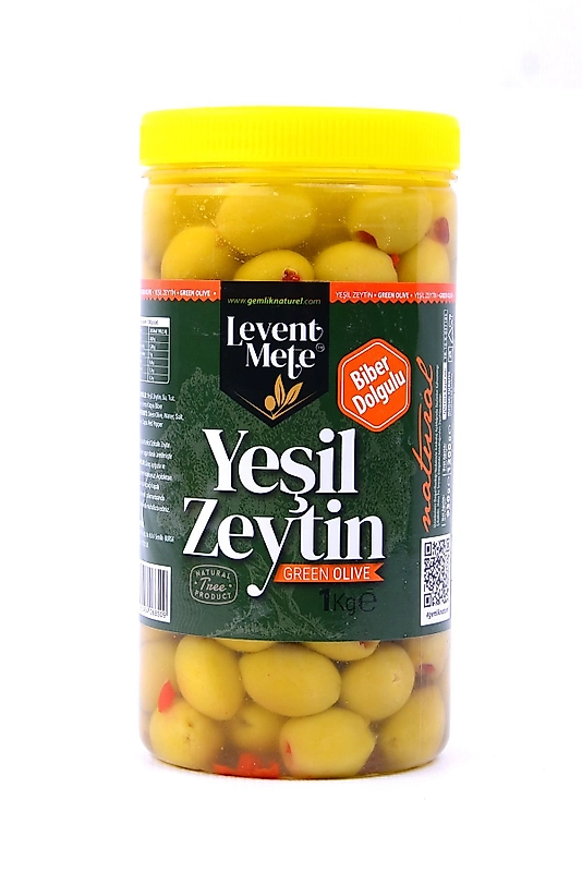 Biber Dolgulu Yeşil Zeytin 1.Kg